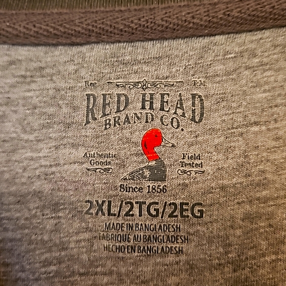 Red Head Thermal Henley Long Sleeve Shirt - NWOT - 2XL - Picture 3 of 4